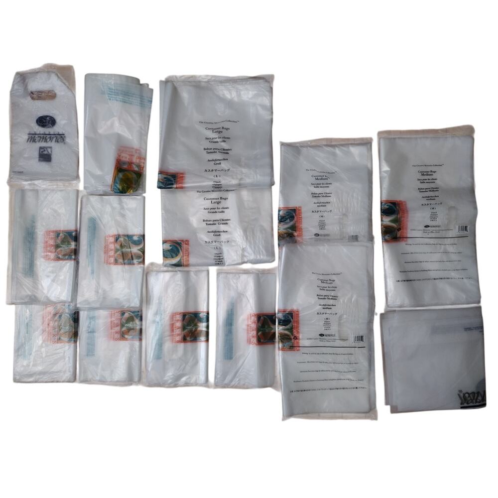 Huge Lot Vintage Creative Memories Retail Customer Plastic Bags S M L Over 300